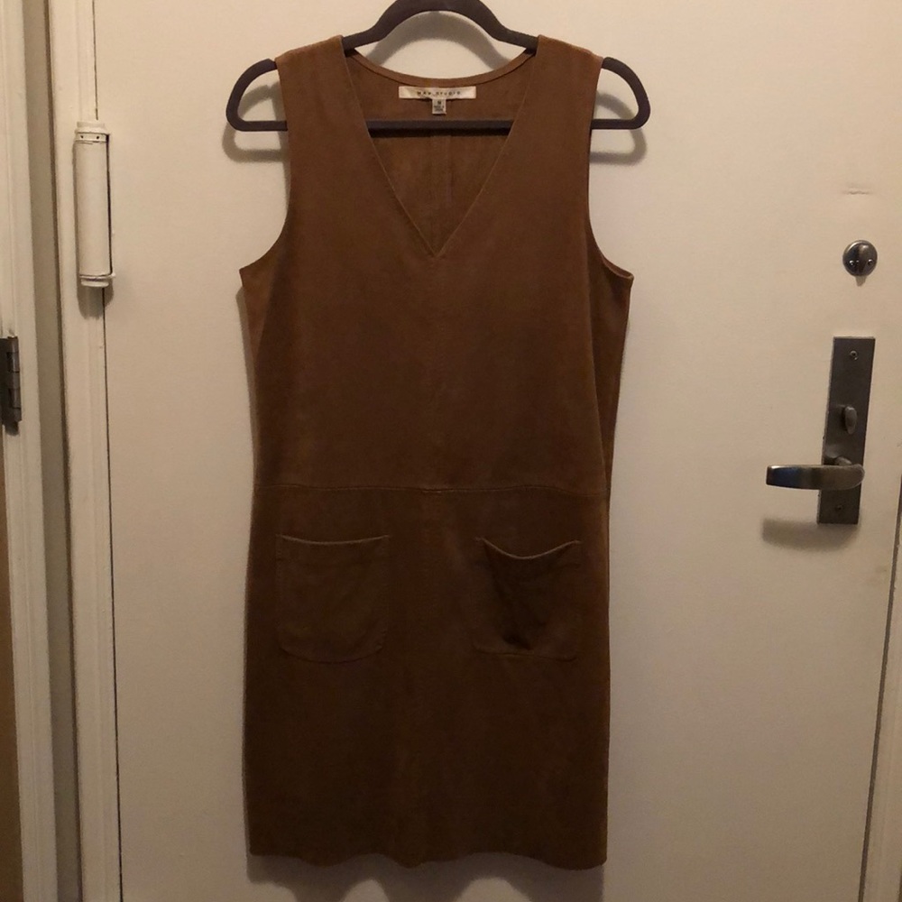 NWOT Max Studio brown microsuede shift dress